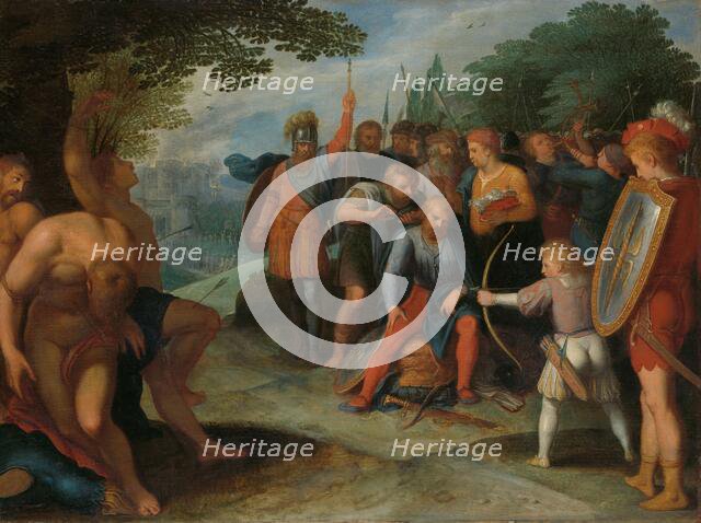 Julius Civilis Having his Hair Cut after the Fall of Vetera, while his Son Kills Some..., 1600-1613. Creator: Otto Van Veen.