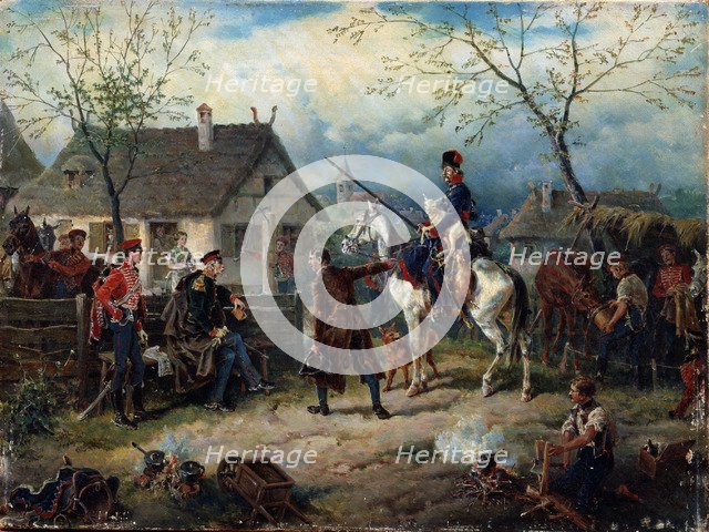 Scene from the Russio-French War in 1812. Artist: Kaiser, Friedrich (1815-1890)