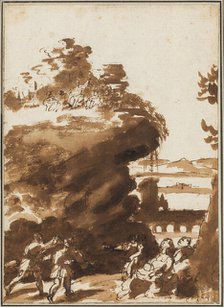 Study for a Landscape with the Sermon on the Mount, between 1656 and 1679. Creator: Guillaume Courtois.