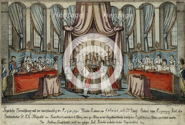 Marie-Louise married Napoleon by proxy in Vienna, with Archduke Charles standing in for Napoleon, 18 Artist: Loeschenkohl, Johann Hieronymus (1753-1807)