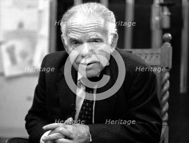 Yitzhak Shamir, Israeli Prime Minister, at Mill Hill Synagogue, London, 1994. Artist: Sidney Harris