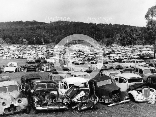 Old cars in a scrapyard, Cooma, New South Wales, Australia, 1973. Artist: Unknown