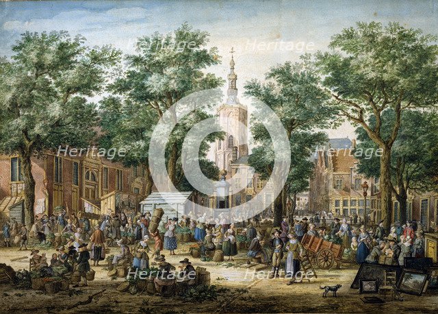 'The Big Green Market in The Hague', 1769. Artist: Paulus Constantijn la Fargue