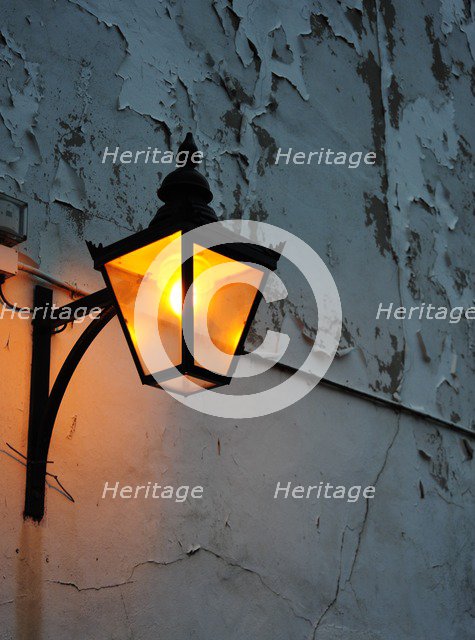 Street lamp, Gas Street Basin, Worcester and Birmingham Canal, Birmingham, West Midlands, c2009. Artist: Derek Kendall.