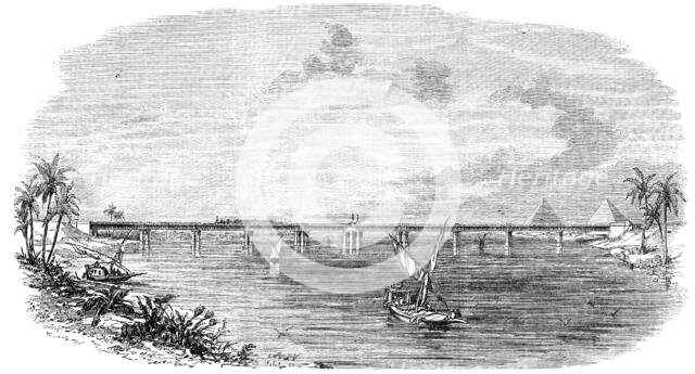 Wrought-Iron Railway-Bridge across the Nile, at Benha, 1856.  Creator: Unknown.