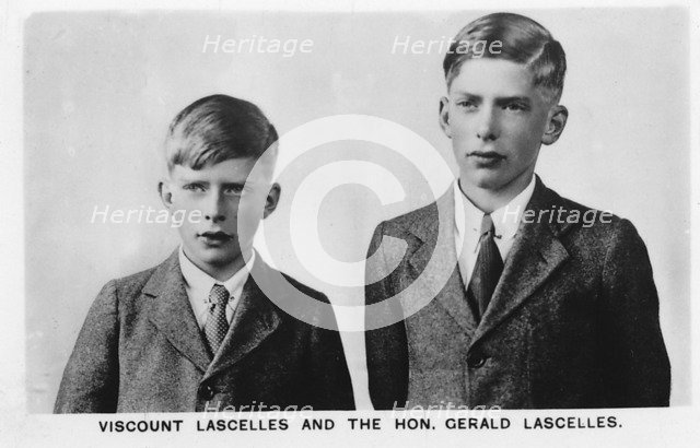 'Viscount Lascelles and Hon Gerald Lascelles', 1937. Artist: Unknown.
