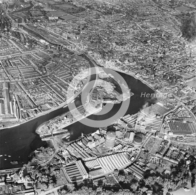 The Dock, New Cut and the town, Ipswich, Suffolk, 1950. Artist: Aerofilms.