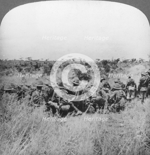 'In touch with Von Vorbeck's column', East Africa, World War I, c1914-c1918. Artist: Realistic Travels Publishers