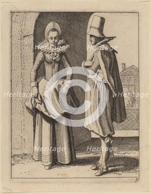 Two Figures in Costume. Creator: Jan van de Velde II.