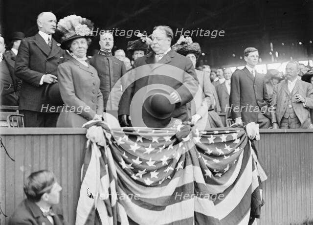 Baseball, Professional - President And Mrs. Taft; General Clarence Edwards, 1910. Creator: Harris & Ewing.