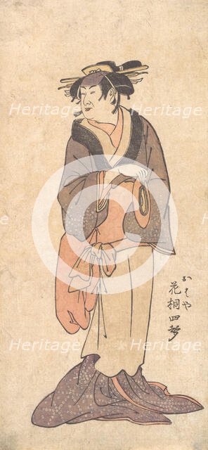 Unknown Actor Impersonating an Old Woman. Creator: Ryukosai.