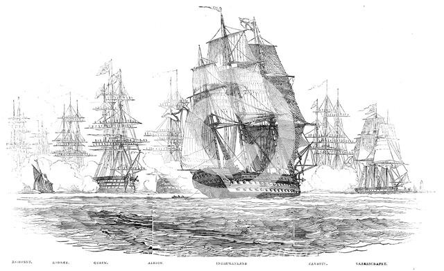Departure of the Grand Duke Constantine of Russia, from Plymouth - drawn by Mr. N. M. Condy, 1845. Creator: Unknown.