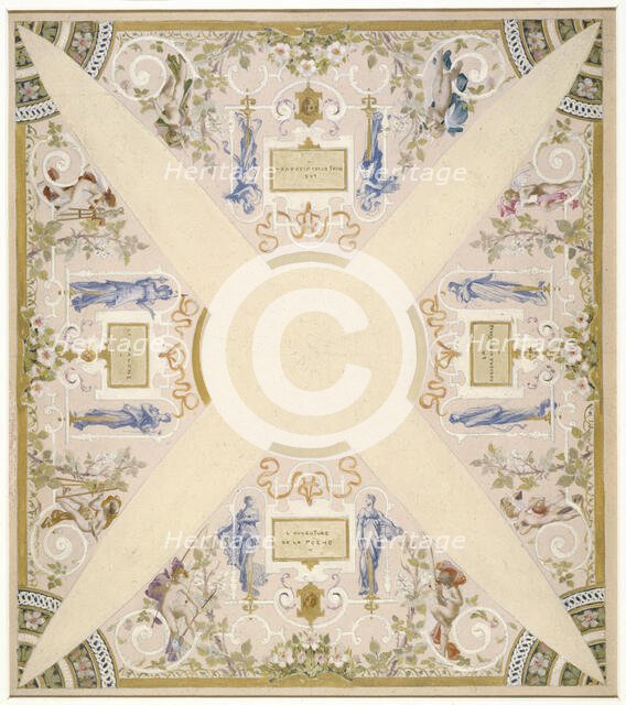 Sketch for the 'festival staircase' at the Hotel de Ville in Paris: May, between 1888 and 1898. Creator: Luc Olivier Merson.