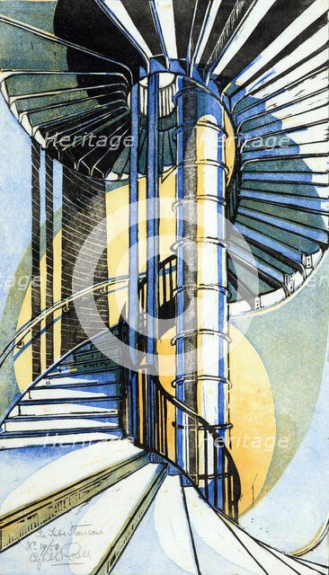 The Tube staircase, 1929. Creator: Cyril Edward Power.