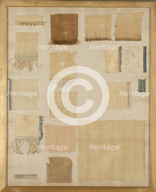 Mummy Wrapping Fragments, Egypt, Roman period (30 B.C.- 641 A.D.)/Arab period... Creator: Unknown.