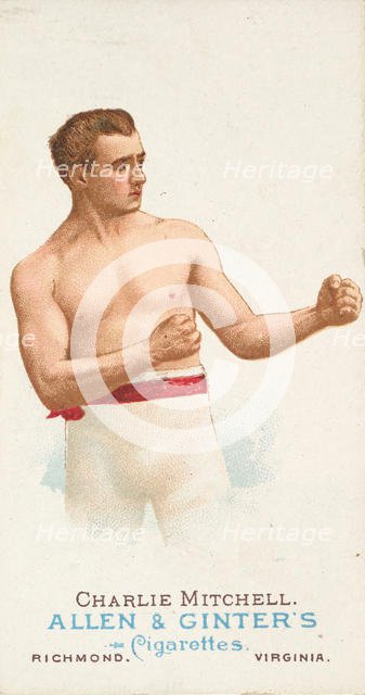 Charlie Mitchell, Pugilist, from World's Champions, Series 1 (N28) for Allen & Ginter Ciga..., 1887. Creator: Allen & Ginter.