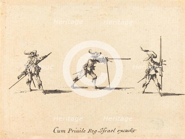 Taking the Firing Position with the Musket, 1634/1635. Creator: Jacques Callot.