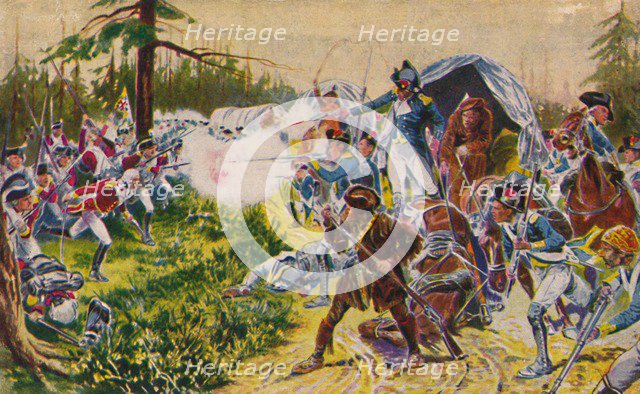 'The Duke of Cornwall's Light Infantry...at Brandywine', 1777, (1939). Artist: Unknown.