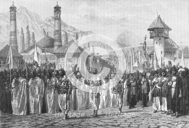 ''Funeral procession at Schucha; The Caucasus', 1875. Creator: Unknown.