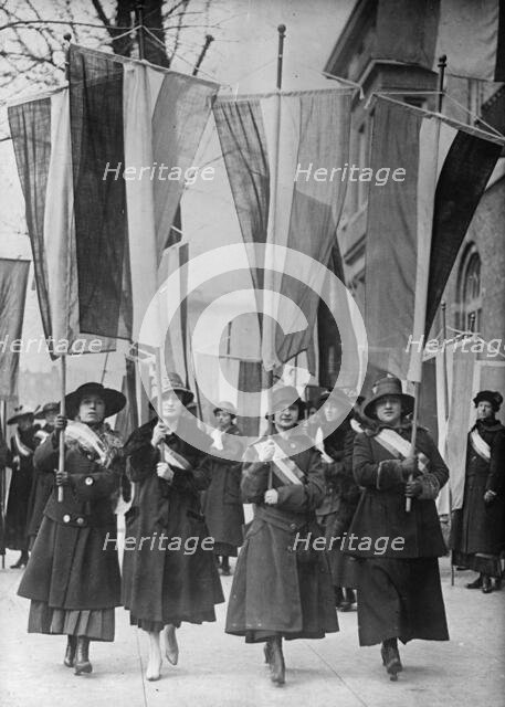 Woman Suffrage - Picket Parade, 1917. Creator: Harris & Ewing.