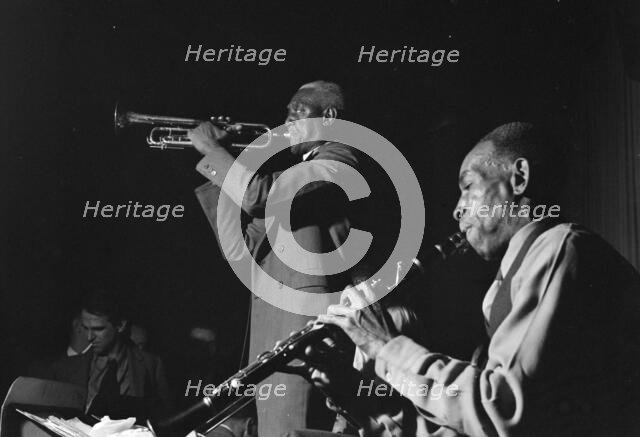 Portrait of George Lewis and Bunk Johnson, Stuyvesant Casino, New York, N.Y., ca. June 1946. Creator: William Paul Gottlieb.