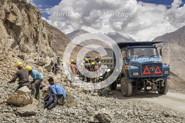 Road works, Ladakh, India, 2023. Creator: Peter Thompson.