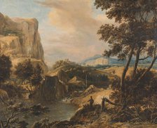 Mountainous landscape with fisherman, 1650-1692. Creator: Roelant Roghman.