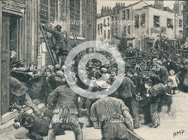 Scene in the Birmingham 'No Popery' riots', 1868 (1906). Artist: Unknown.