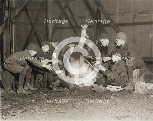 Gang of Newsboys at 10:00 p.m., 1910. Creator: Lewis Wickes Hine.