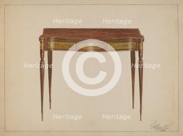 Card Table, 1935/1942. Creator: Ferdinand Cartier.