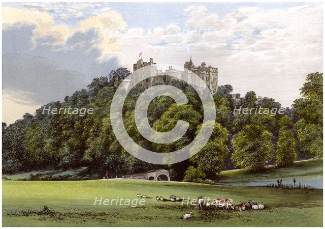 Dunster Castle, home of the Fownes-Luttrell family, Somerset, c1880. Artist: Unknown