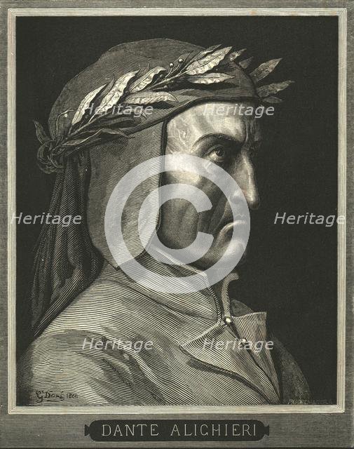 Portrait of Dante Alighieri, (c1890).  Creator: Gustave Doré.