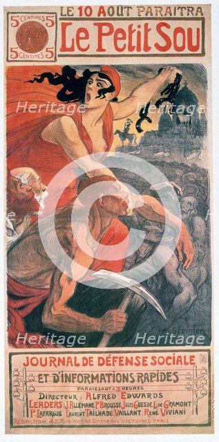 'Le Petit Sou', socialist magazine by Théophile Steinlen, 1900. Artist: Theophile Alexandre Steinlen
