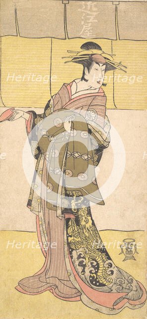 An Actor of the Segawa Line (Tomisaburo?) as a Courtesan, ca. 1790. Creator: Katsukawa Shunko.