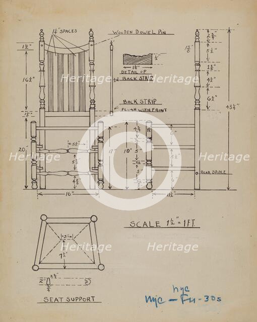 Seat, c. 1936. Creator: Margaret Knapp.