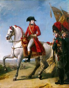 Napoleon Bonaparte, First Consul, Reviewing his Troops after the Battle of Marengo. Artist: Gros, Antoine Jean, Baron (1771-1835)