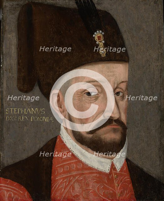 Portrait of Stephan Báthory (1533-1586), King of Poland and Grand Duke of Lithuania, c. 1580. Creator: Anonymous.