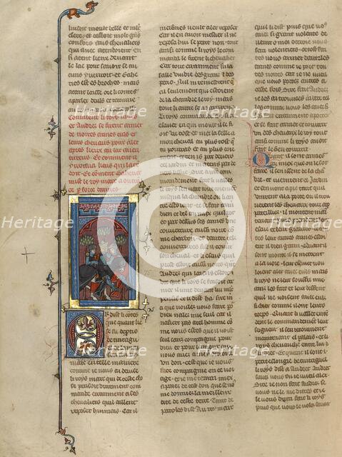 King Mark and Andret on Horseback with Keu, about 1320-1340. Creator: Unknown.