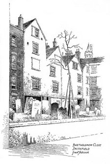 Bartholomew Close, Smithfield, London, 1912.Artist: Frederick Adcock
