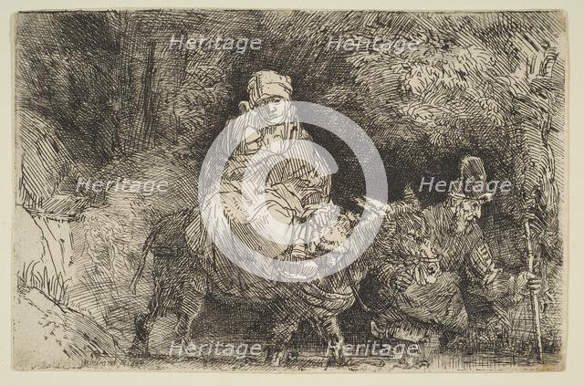 The Flight into Egypt: Crossing a Brook, 1654. Creator: Rembrandt Harmensz van Rijn.