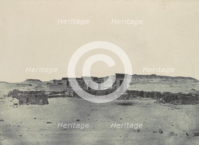 Nubie. Temple et Village de Débôd. Parembole de l'itinéraire d'Antonin, 1850. Creator: Maxime du Camp.