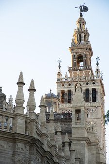 The Giralda, the Islamic bell tower, Cathedral of Seville, Spain, 2023. Creator: Ethel Davies.