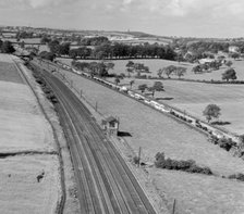 Traffic jam on the Preston-Lancaster Road, Lancashire, July 1951. Artist: Aeropictorial Ltd.