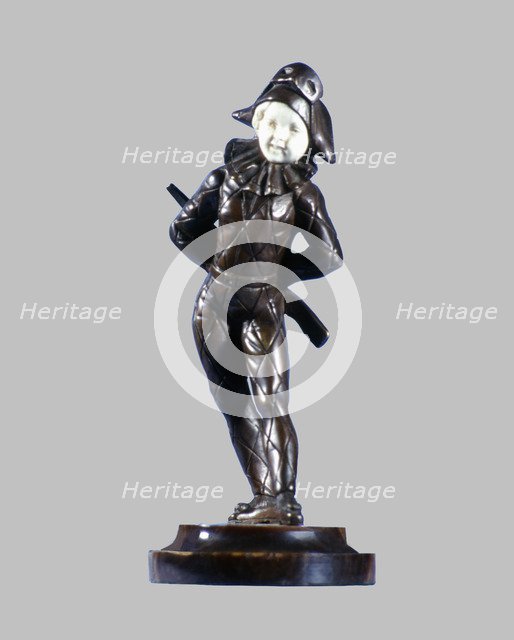 Harlequin in bronze and ivory.