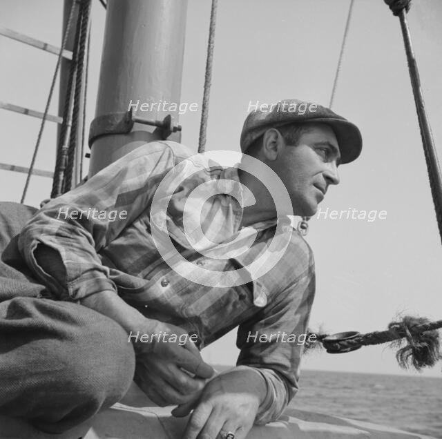 On board the fishing boat Alden out of Gloucester, Massachusetts, 1943. Creator: Gordon Parks.