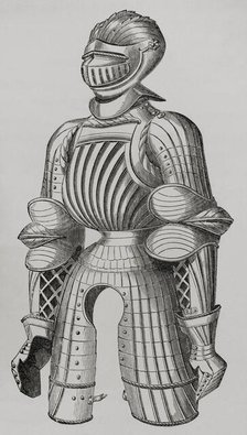 15th century rounded armour, called Maximilian armour, 1877. Creator: Unknown.
