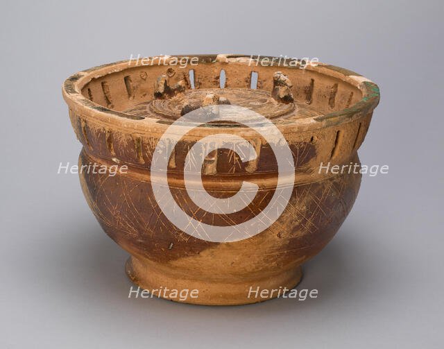 Bowl-Shaped Vessel with Cover (Gui) and Pierced Collar, Eastern Han dynasty, 1st century. Creator: Unknown.