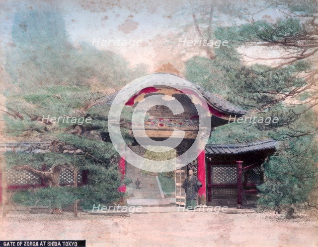 Gate of Zojoji Buddhist Temple, Shiba Park, Tokyo. Artist: Unknown