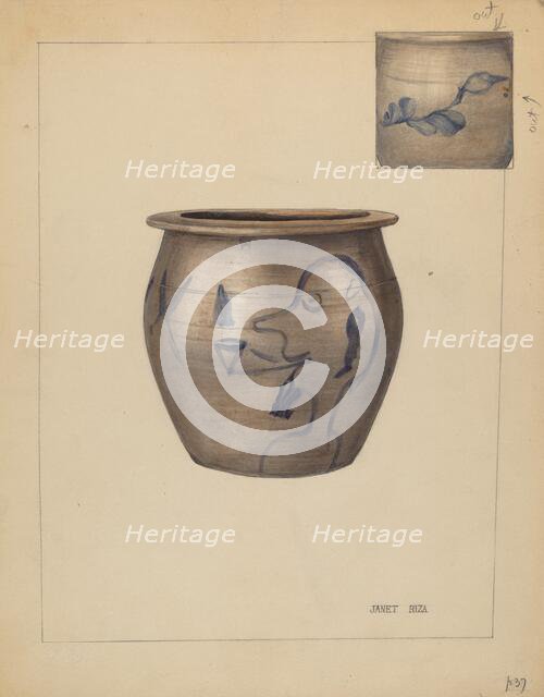Miniature Crock, c. 1937. Creator: Janet Riza.