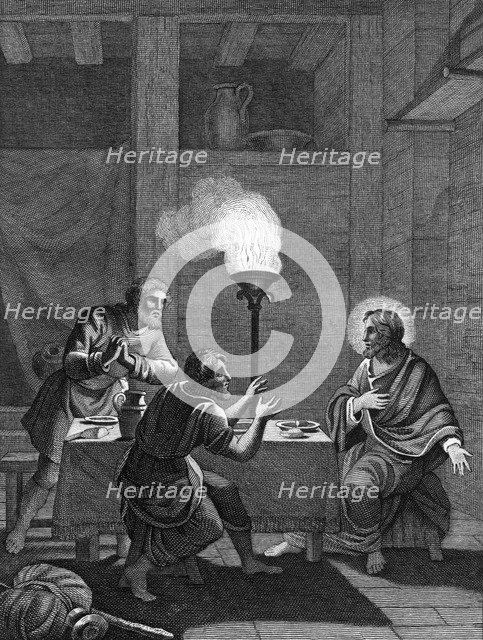 Christ and the two disciples at Emmaus, 1814. Artist: Unknown